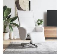 vidaXL Fauteuil inclinable – avec repose-pieds, dossier et accoudoirs, similicuir blanc, moderne