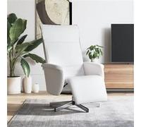 vidaXL Fauteuil inclinable avec repose-pieds blanc similicuir Blanc G