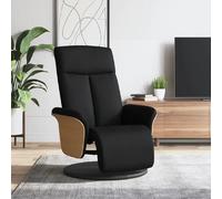 vidaXL Fauteuil Inclinable avec Repose-Pieds, Chaise avec Dossier, Siège avec Accoudoirs Salon Salle de Séjour, Moderne, Noir Tissu
