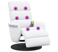 vidaXL Fauteuil inclinable Blanc PU, Salon, Fauteuil Relaxant résistant, Repose-Pieds Ajustable, siège Ergonomique Moderne, Fauteuil en Simili Cuir de Luxe