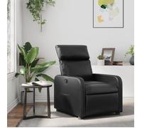 vidaXL Fauteuil inclinable 374183 – Similicuir noir, repose-pieds, dossier et accoudoirs