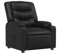 vidaXL Fauteuil Inclinable, Chaise avec Repose-Pieds, Siège avec Dossier et Accoudoirs, Meuble de Salle de Séjour, Moderne, Noir Similicuir