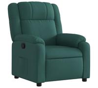 vidaXL Fauteuil Inclinable, Chaise avec Repose-Pieds, Siège avec Dossier et Accoudoirs, Meuble de Salon Salle de Séjour, Moderne, Vert Foncé Tissu
