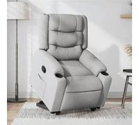 vidaXL Fauteuil inclinable 3206573 – Dossier et repose-pied réglables – Tissu gris clair