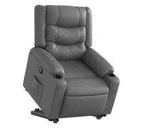 vidaXL Fauteuil Inclinable, Chaise de Relaxation avec Dossier et Repose-Pied Réglables, Siège de Salon Salle de Séjour, Gris Similicuir