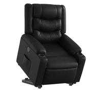 vidaXL Fauteuil Inclinable, Chaise de Relaxation avec Dossier et Repose-Pied Réglables, Siège de Salon Salle de Séjour, Noir Similicuir