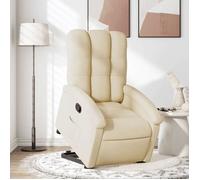 vidaXL Fauteuil inclinable Crème Tissu