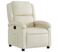 vidaXL Fauteuil Inclinable, Chaise de Relaxation avec Dossier et Repose-Pied, Siège Inclinable, Fauteuil TV de Salon, Moderne, Crème Similicuir