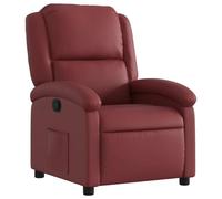 vidaXL Fauteuil Inclinable, Chaise de Relaxation avec Dossier et Repose-Pied, Siège Inclinable, Fauteuil TV de Salon, Moderne, Rouge Bordeaux Similicuir