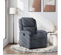 vidaXL Fauteuil inclinable – Chaise de relaxation avec dossier et repose-pied, velours gris foncé