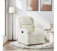 vidaXL Fauteuil inclinable - Velours crème - Dossier et repose-pied