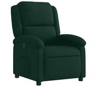 vidaXL Fauteuil Inclinable, Chaise de Relaxation avec Dossier et Repose-Pied, Siège Inclinable, Fauteuil TV de Salon, Moderne, Vert Foncé Velours