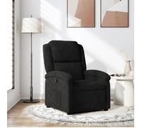 vidaXL Fauteuil inclinable 371803 — Chaise de relaxation avec dossier et repose-pied, noir velours