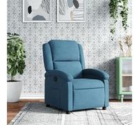 vidaXL Fauteuil inclinable – Chaise de relaxation, dossier et repose-pied, moderne, bleu velours