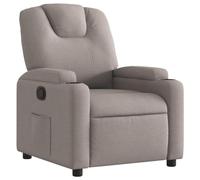 vidaXL Fauteuil Inclinable, Chaise de Relaxation avec Dossier, Siège avec Accoudoirs Rembourrés Salle de Séjour, Moderne, Taupe Tissu