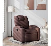 vidaXL Fauteuil inclinable Chaise de relaxation Accoudoirs rembourrés Moderne Marron foncé tissu
