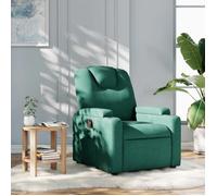 vidaXL Fauteuil de relaxation inclinable Dossier et accoudoirs rembourrés Moderne Vert foncé tissu