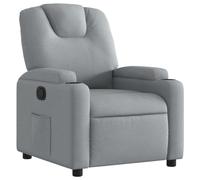 vidaXL Fauteuil Inclinable, Chaise de Relaxation avec Dossier, Siège avec Accoudoirs Rembourrés Salle de Séjour, Moderne, Gris Clair Tissu