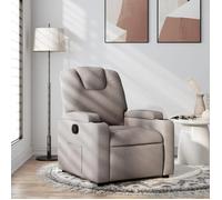 vidaXL Fauteuil inclinable Chaise de relaxation Dossier et accoudoirs rembourrés Taupe tissu