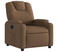 vidaXL Fauteuil Inclinable, Chaise de Relaxation avec Dossier, Siège avec Accoudoirs Rembourrés Salle de Séjour, Moderne, Marron Tissu