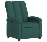 vidaXL Fauteuil Inclinable, Chaise de Relaxation avec Dossier, Siège avec Repose-Pied, Fauteuil TV de Salon, Moderne, Vert Foncé Tissu