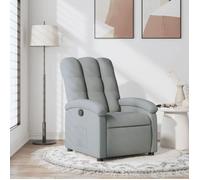 vidaXL Fauteuil Inclinable, Chaise de Relaxation avec Dossier, Siège avec Repose-Pied, Fauteuil TV de Salon, Moderne, Gris Clair Tissu