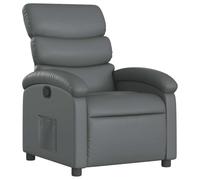 vidaXL Fauteuil Inclinable, Chaise de Relaxation avec Dossier, Siège avec Repose-Pied, Fauteuil TV de Salon, Moderne, Gris Similicuir