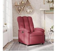 vidaXL Fauteuil inclinable moderne en tissu rouge bordeaux avec repose-pied