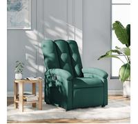 vidaXL Fauteuil inclinable TV Chaise de relaxation avec dossier et repose-pied Tissu vert foncé