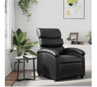 vidaXL Fauteuil Inclinable, Chaise de Relaxation avec Dossier, Siège avec Repose-pied, Fauteuil TV de Salon, Moderne, Noir 371713