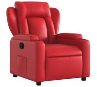 vidaXL Fauteuil Inclinable, Chaise de Relaxation avec Porte-gobelets, Siège avec Dossier et Accoudoirs Salle de Séjour, Moderne, Rouge Similicuir