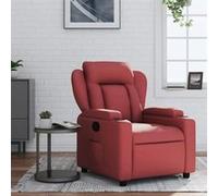 vidaXL Fauteuil Inclinable, Chaise de Relaxation avec Porte-gobelets, Siège avec Dossier et Accoudoirs Salon, Moderne, Rouge Bordeaux Similicuir