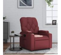 vidaXL Fauteuil Inclinable, Chaise de Relaxation avec Porte-gobelets, Siège avec Dossier et Accoudoirs Salon, Moderne, Rouge 372507