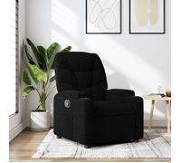 vidaXL Fauteuil Inclinable, Chaise de Relaxation avec Porte-gobelets, Siège avec Dossier et Accoudoirs Salle de Séjour, Moderne, Noir Tissu