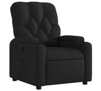 vidaXL Fauteuil Inclinable, Chaise de Relaxation avec Porte-gobelets, Siège avec Dossier et Accoudoirs Salle de Séjour, Moderne, Noir Tissu