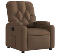 vidaXL Fauteuil Inclinable, Chaise de Relaxation avec Porte-gobelets, Siège avec Dossier et Accoudoirs Salle de Séjour, Moderne, Marron Tissu