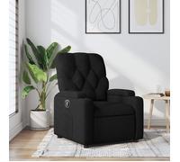 vidaXL Fauteuil inclinable 372481 - Relaxation, porte-gobelets, dossier et accoudoirs, tissu noir