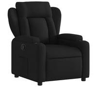 vidaXL Fauteuil Inclinable, Chaise de Relaxation avec Porte-gobelets, Siège avec Dossier et Accoudoirs Salle de Séjour, Moderne, Noir Tissu