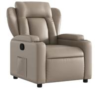 vidaXL Fauteuil Inclinable, Chaise de Relaxation avec Porte-gobelets, Siège avec Dossier et Accoudoirs Salle de Séjour, Moderne, Cappuccino Similicuir