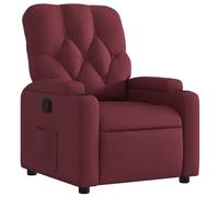 vidaXL Fauteuil Inclinable, Chaise de Relaxation avec Porte-gobelets, Siège avec Dossier et Accoudoirs Salle de Séjour, Moderne, Rouge Bordeaux Tissu