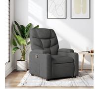 vidaXL Fauteuil inclinable en Tissu Gris foncé