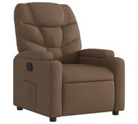 vidaXL Fauteuil Inclinable, Chaise de Relaxation avec Porte-gobelets, Siège avec Dossier et Accoudoirs Salle de Séjour, Moderne, Marron Tissu