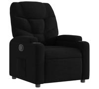 vidaXL Fauteuil Inclinable, Chaise de Relaxation avec Porte-gobelets, Siège avec Dossier et Accoudoirs Salle de Séjour, Moderne, Noir Tissu