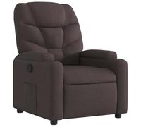 vidaXL Fauteuil Inclinable, Chaise de Relaxation avec Porte-gobelets, Siège avec Dossier et Accoudoirs Salle de Séjour, Moderne, Marron Foncé Tissu