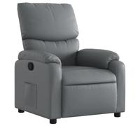 vidaXL Fauteuil Inclinable, Chaise de Relaxation avec Repose-Pieds, Siège avec Dossier et Accoudoirs Salle de Séjour, Moderne, Gris Similicuir