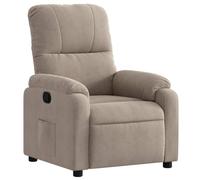 vidaXL Fauteuil Inclinable, Chaise de Relaxation, Siège avec Accoudoirs et Dossier, Fauteuil TV de Salon, Moderne, Taupe Tissu Microfibre