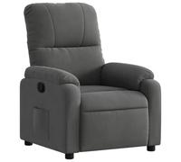 vidaXL Fauteuil Inclinable, Chaise de Relaxation, Siège avec Accoudoirs et Dossier, Fauteuil TV de Salon, Moderne, Gris Foncé Tissu Microfibre