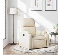 vidaXL Fauteuil Inclinable, Chaise de Relaxation, Siège avec Accoudoirs et Dossier, Fauteuil TV de Salon, Moderne, Beige 373454 Beige G