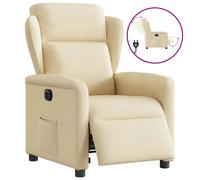 vidaXL Fauteuil inclinable électrique Crème Tissu