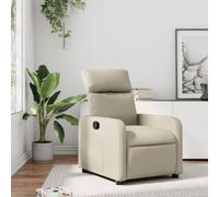 vidaXL Fauteuil inclinable - Crème Similicuir
